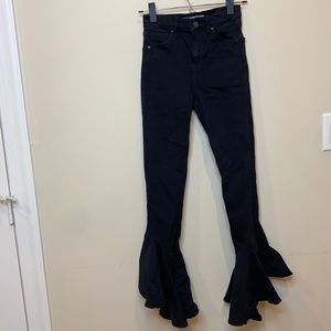 Topshop Jamie Flare Jeans with Ruffle hem size 25